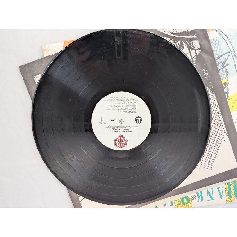 Hank Williams Jr. Born to Boogie 1987 Vinyl LP Record Warner Bros W1-25593 Good - Picture 7 of 12